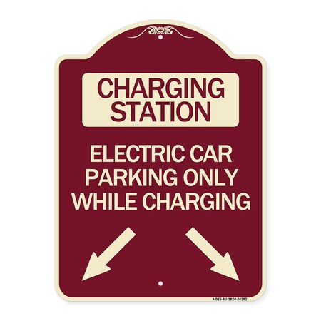 Charging Station Electric Car Parking Only While Charging with Left and Right Down Po, BU-1824-24282